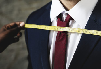 Classy man in the tailor shop