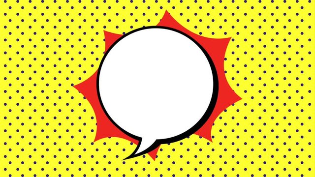 comic speech bubble bright dynamic pop art dotted yellow background