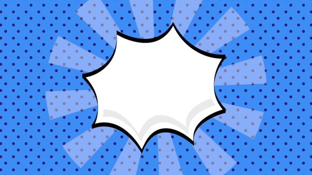 blue dotted pop art background speech bubble pop art animation hd