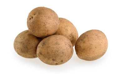 Raw potato isolated