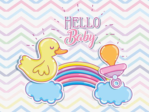 Hello baby cartoons card
