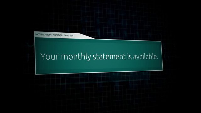 Your monthly payments have been sent out - online banking notification