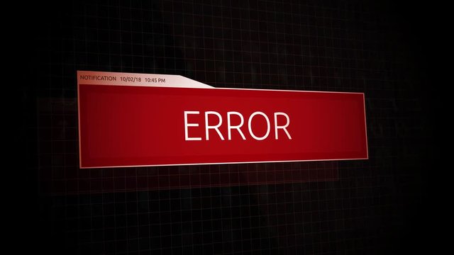 A software error appears in a digital environment