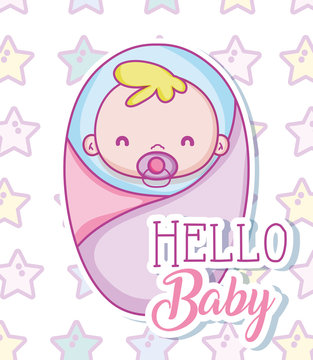 Hello baby cute cartoon