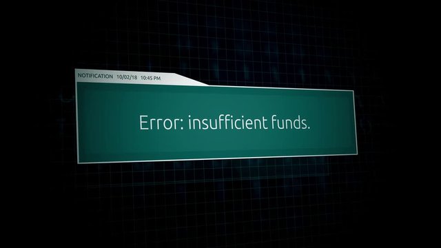 Error Insufficient funds - online banking notification