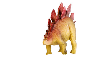 Dinosaur stegosaurus and monster model Isolated white background ,with clipping path