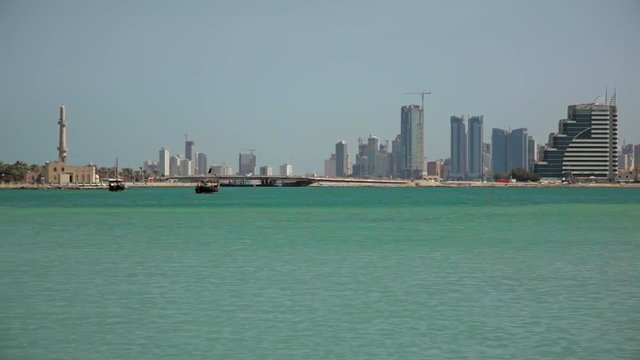 Bahrain. Causeway and Manama Skyline