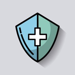 Obraz premium medical shield cross healthcare image vector illustration 