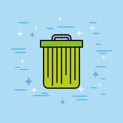 trash can recycle ecology environment vector illustration 