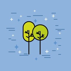 natural trees forest ecology icon vector illustration 