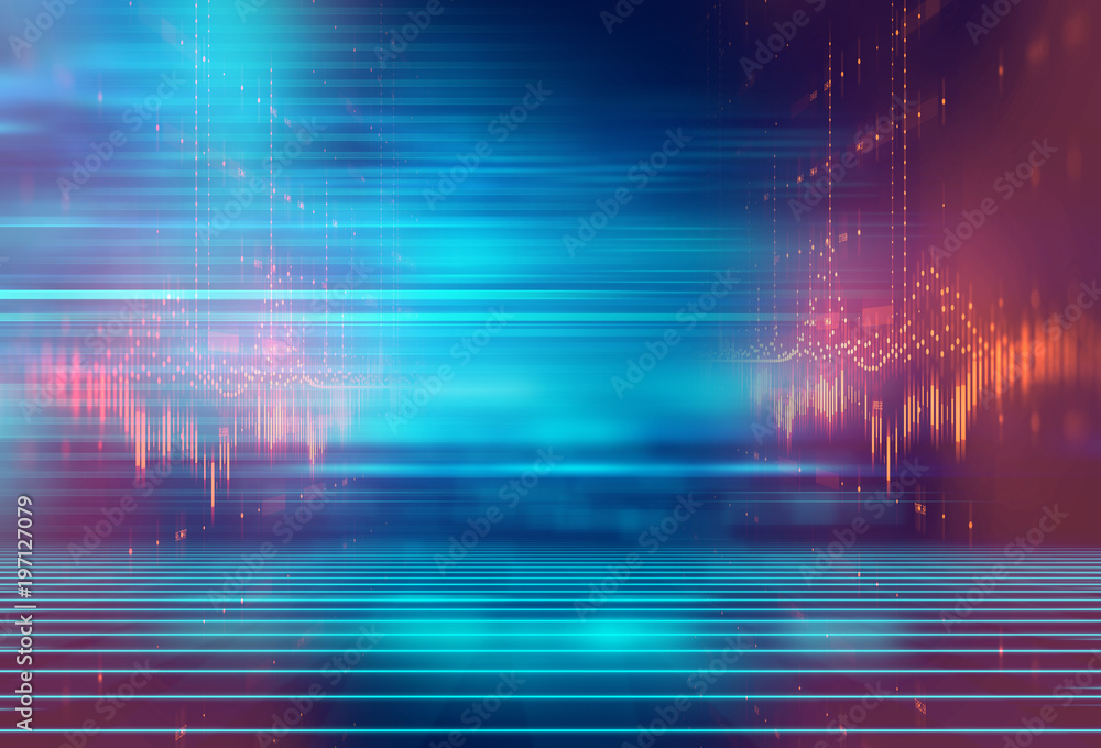 Poster blue geometric shape abstract technology background