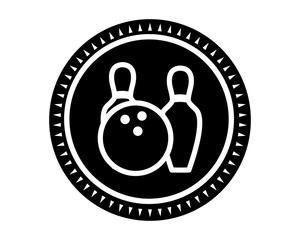 black bowling icon sport equipment tool utensil image vector