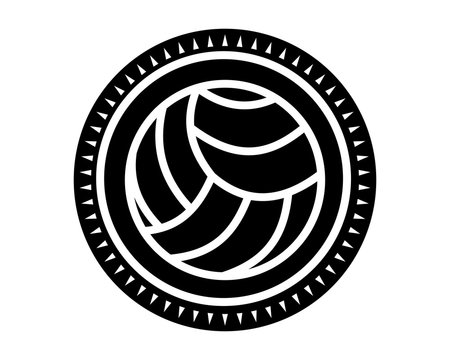 black volley ball icon sport equipment tool utensil image vector