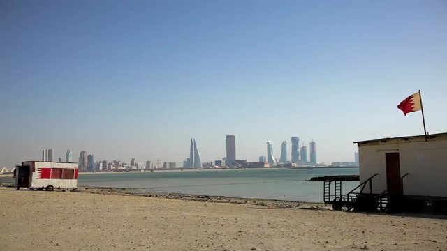 Manama Skyline from the Beach. Bahrain