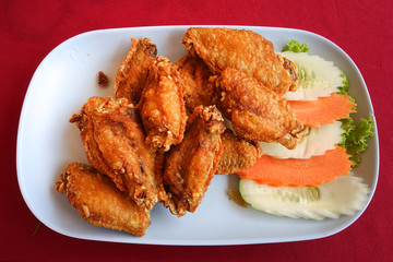 Fried chicken wings in plate