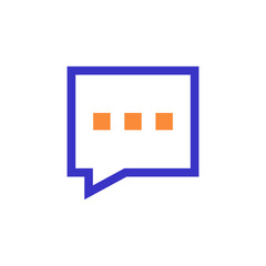 message outline blue orange icon vector illustration