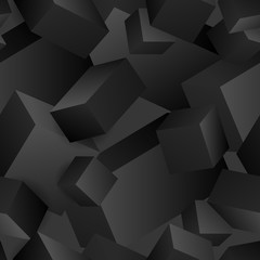 Vector seamless pattern of abstract 3d cubes.