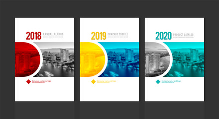  Cover design template corporate business annual report brochure poster company profile catalog magazine flyer booklet leaflet. Cover page design element A4 sample image with Gradient Mesh.
