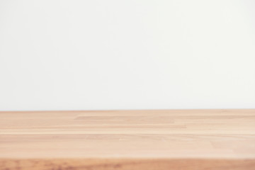 Close up wood table top on white background. vintage style.