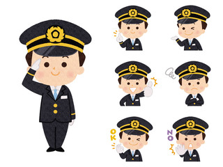 男性車掌_バリエーション