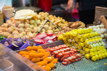 Hong Kong street food at food stall in town, Hong kong