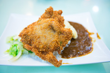 Curry rice with fried chicken