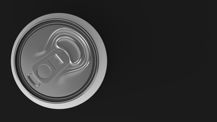 Blank small white aluminium soda can mockup on black background