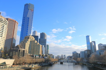 Fototapeta na wymiar Melbourne South bank cityscape Australia