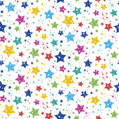 Pattern swatch, Colorful stars moving cheerfully