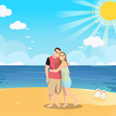 Obraz na płótnie Canvas couple at the beach