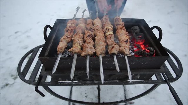 Красивая картинка для фотошопа шашлыки зимой