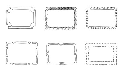Set of simple frames outline