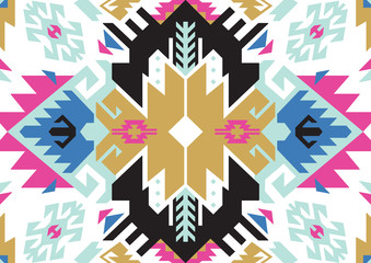 Tribal turkish seamless pattern in bohemian style. Ideal for fabric, wrapping paper, greeting and invitation card. Vector illustration