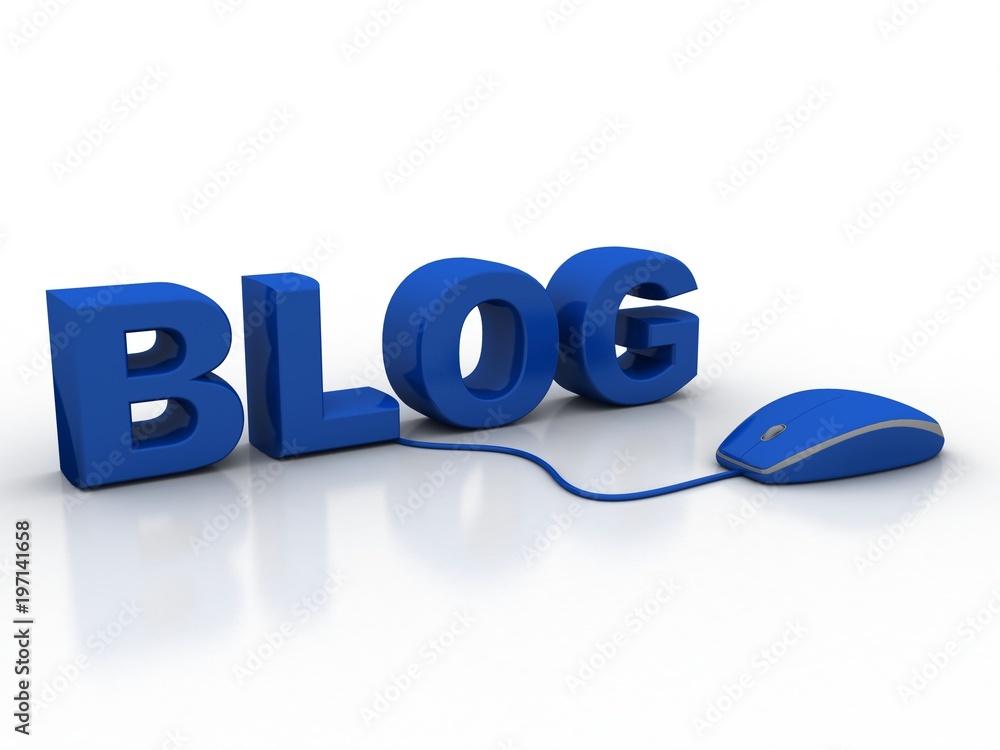 Poster 3d rendering blog connected mouse