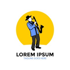 jazz music logo. vector illustration. unique