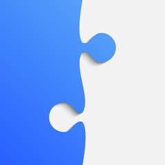 Grey and Blue Piece Puzzle. Jigsaw