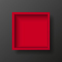 Blank of red box top view. Vector