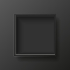 Blank of black box top view. Vector