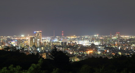 Kanazawa night cityscape view Japan