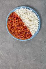simply chili con carne with rice