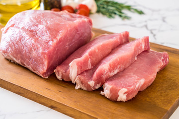 fresh pork raw fillet