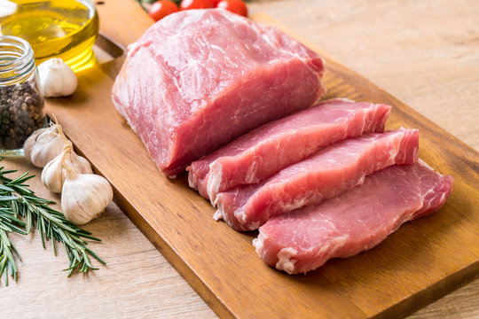 fresh pork raw fillet