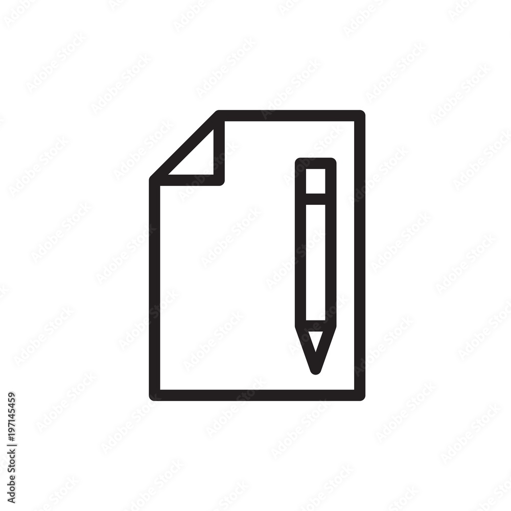 Aufkleber write mail, empty paper outlined vector icon. modern simple isolated sign. pixel perfect vector illu