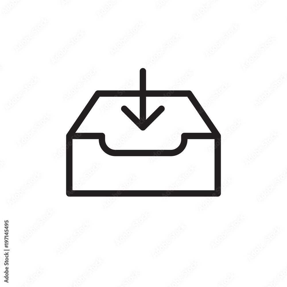 Poster mail inbox, received mails outlined vector icon. modern simple isolated sign. pixel perfect vector i