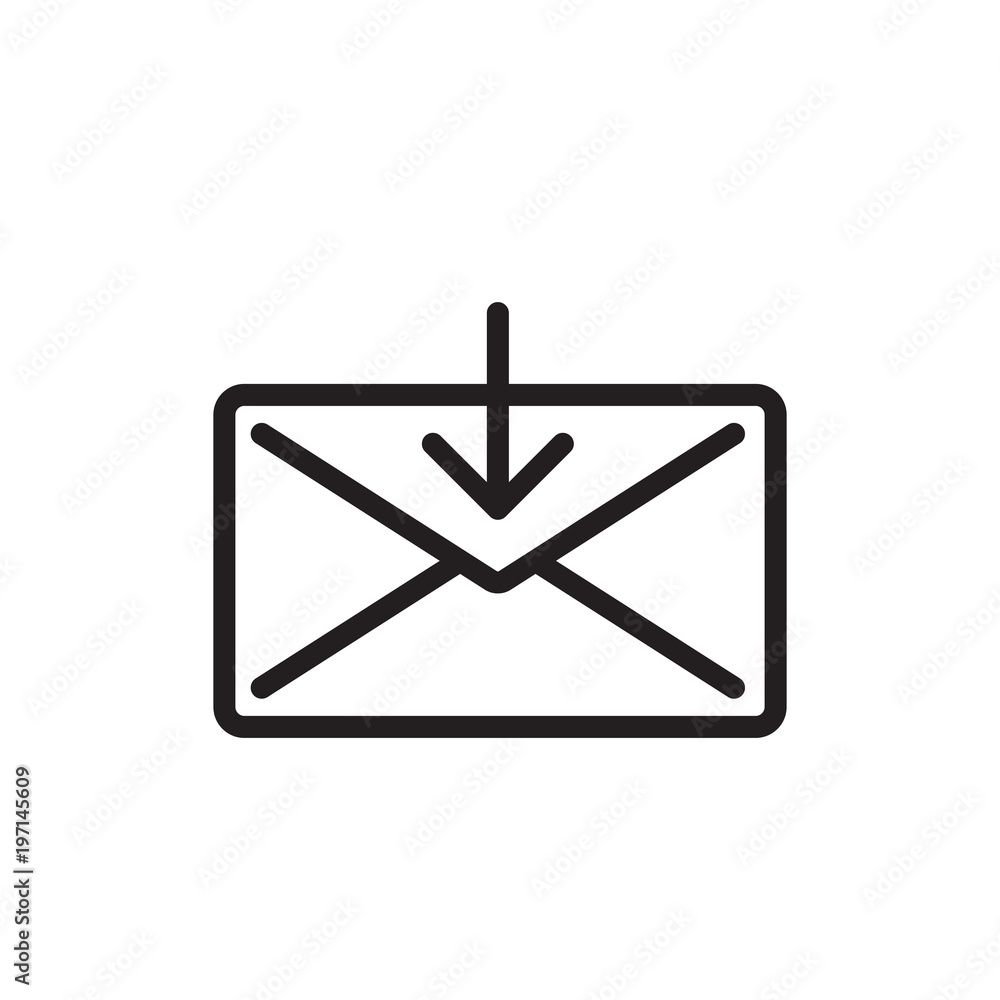 Poster receive mail, get mail outlined vector icon. modern simple isolated sign. pixel perfect vector illus
