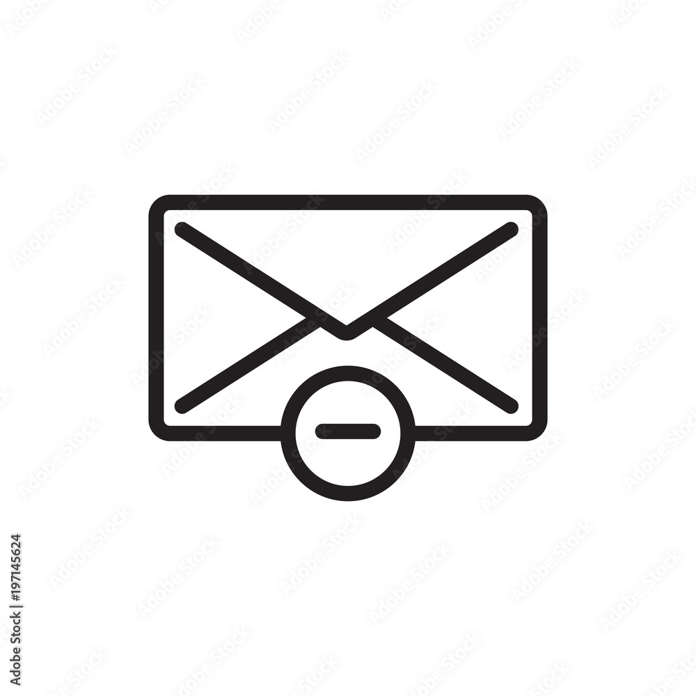 Poster remove mail, delete mail outlined vector icon. modern simple isolated sign. pixel perfect vector ill