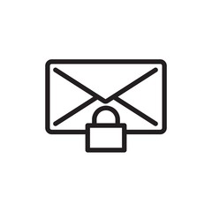 private mail, locked mail outlined vector icon. Modern simple isolated sign. Pixel perfect vector  illustration for logo, website, mobile app and other designs