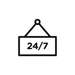 24 hour service outlined vector icon. Modern simple isolated sign. Pixel perfect vector  illustration for logo, website, mobile app and other designs