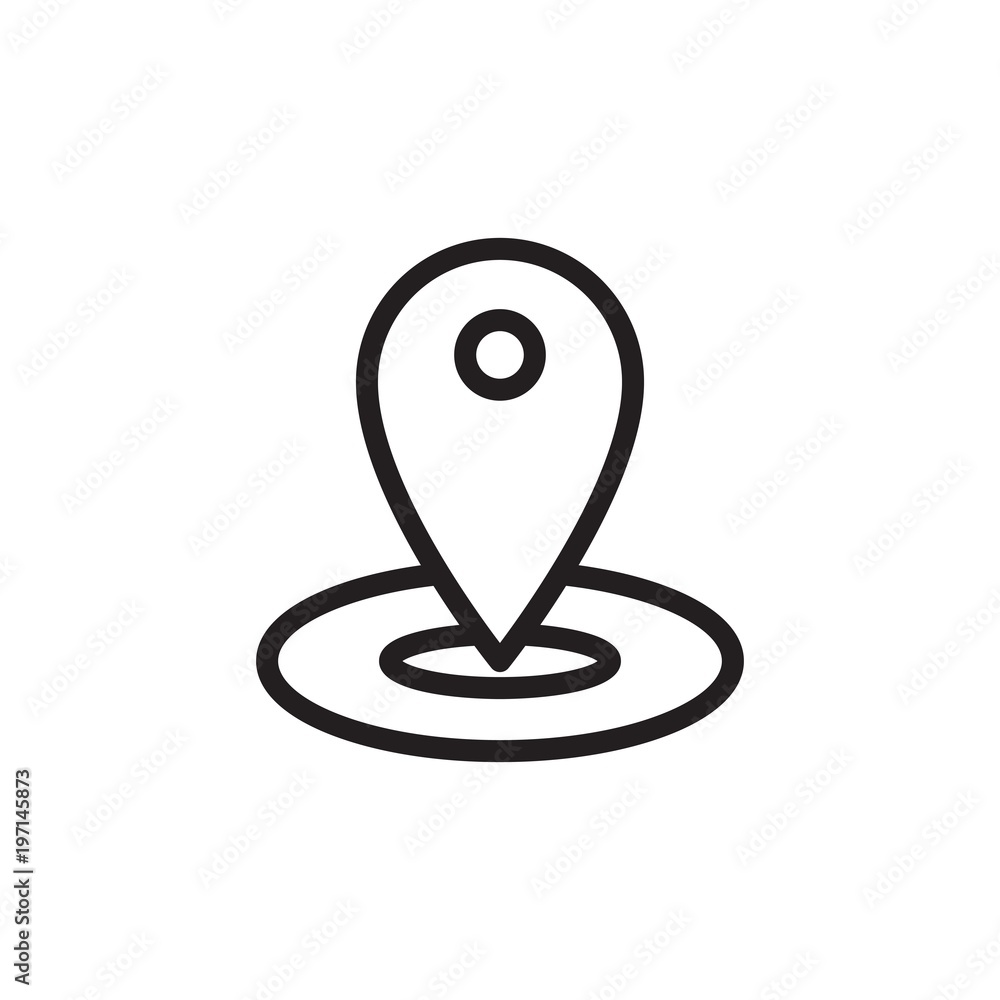 Poster location on map outlined vector icon. modern simple isolated sign. pixel perfect vector illustration