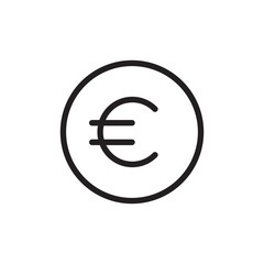 euro sign outlined vector icon. Modern simple isolated sign. Pixel perfect vector  illustration for logo, website, mobile app and other designs